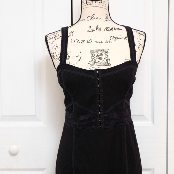 Free People Lace Me Up Black Bodycon Corset Dress - Picture 14 of 14